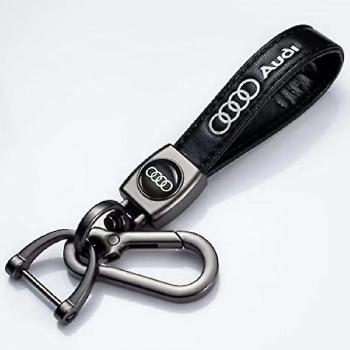Porte-clés en cuir avec pendentif Audi