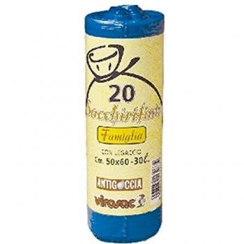 Sacchi per rifiuti Virosac, Famiglia Blu, Dimensione: 50x60 cm, Capienza: 30 litri,