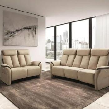 Canapé Relax 3 places en coton beige (86 × 200 × 109 cm) – ALTOBUY
