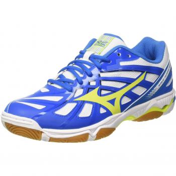 Mizuno Wave Hurricane White/Safety Yellow/Directoire Blue Scarpe da pallavolo 45 EU