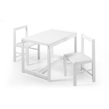 Kindersitzgruppe Sammy von Schardt, 2 Stühle und 1 Tisch, in Weiß lackiert
