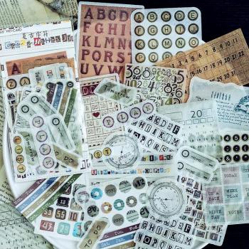 Retro English Alphabet Stickers for Albums