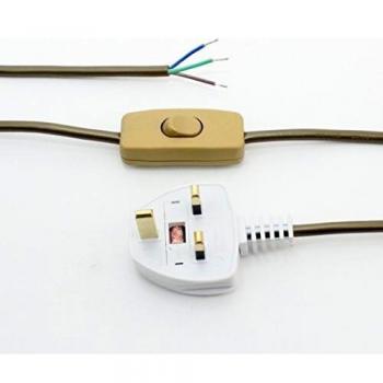 3 Core Table Lamp Pre Made Cable with Inline Switch 2.5 Meters