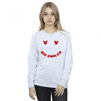 Big Smiling Mickey Women's Grey Top