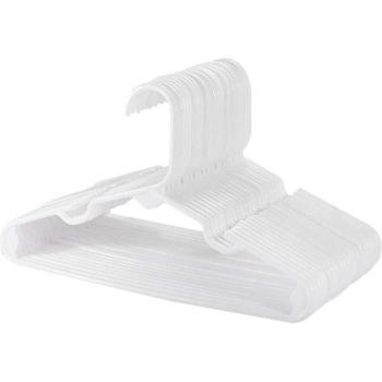 20 White Plastic Hangers for Children's Clothing