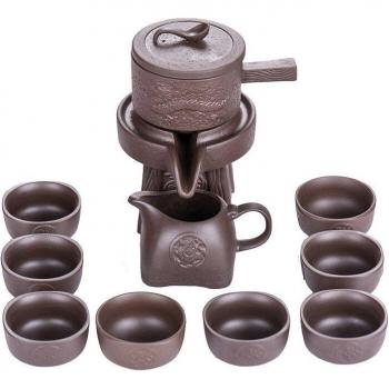 Purple Clay Stone Grinding Tea Set