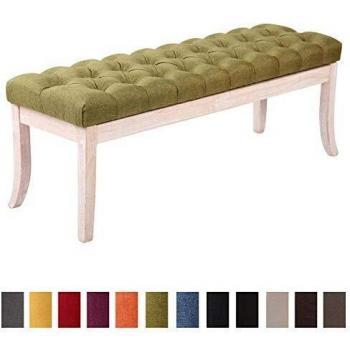CLP Holzbänkchen Ramses – Antik-weiße Beine, 120 cm lang, 46 cm hoch, grün