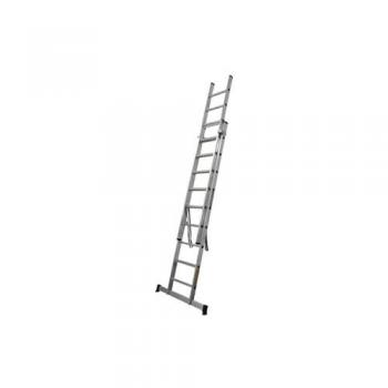 Escalera aluminio doble 9 peldaños 2,50 + 2,50 m