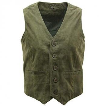Infinity Leather Classic Männervest – Ziegenvelours, Norwich Green, XL