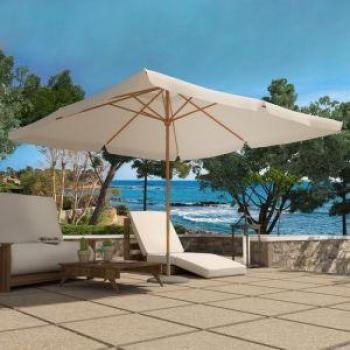 Parasol de madera crudo 3x3 m