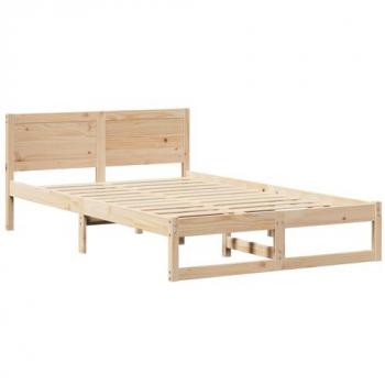 VidaXL Bettrahmen Braun mit Kopfteil 120 cm