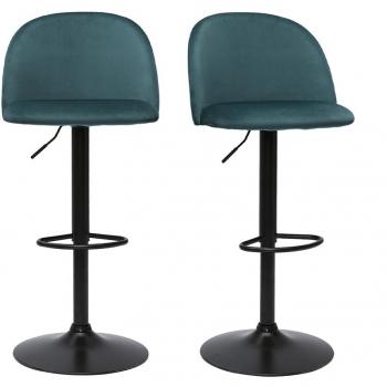2er-Set Barhocker Celeste in Samt und Metall