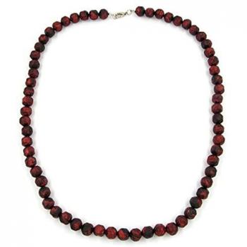 Gallay Perlenkette 10mm rot-schwarz-marmoriert 60cm (1-tlg)