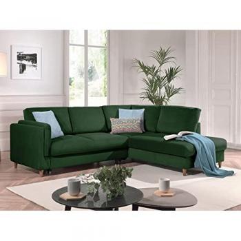 Lisa Design Ecksofa “Brooke” – 5‑Sitzer, grün, Schlaffunktion – Maße: 85 x 235 x 200 cm