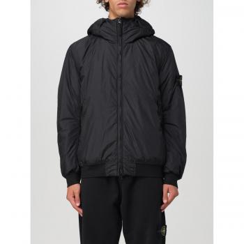 Stone Island Hooded Bomber Jacket in Black for Men