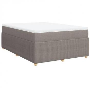 Bett mit Boxspring und taupen Matratze 160 × 200 cm