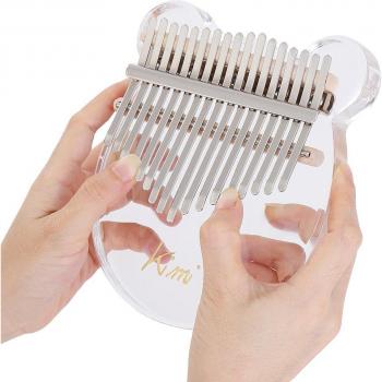 17-Key Kimi Finger Piano Acrylic Kalimba with Tuner and Hammer