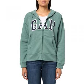 GAP Zip‑Up Hoodie mit Logo – Herren, 70 % Baumwolle, 30 % Polyamid, verstellbare Kordelzüge
