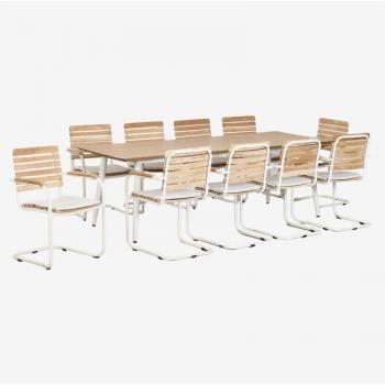 Set Pranzo Sklum 240x100 con Sedie in Legno di Teak