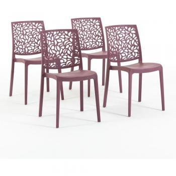Anna Rose Mauve : Chaises Empilables pour Intérieur/Extérieur (Lot 4)