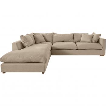 Luxus‑Ecksofa Pantin L‑Form, extra weicher Sitzkomfort, beige