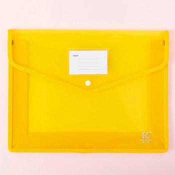 A4 Transparent Document Holder Bag Portable Waterproof File Folder Large Capacity with Button