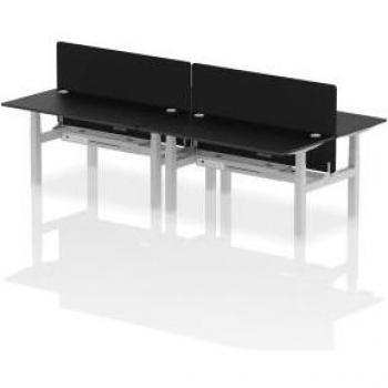 Air Back‑to‑Back 1600×800mm Height‑Adjustable 4‑Seat Bench Desk