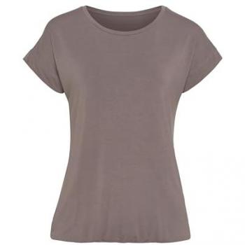 Vivance Damen Kurzarmshirt mit Gummizug im Bund, Viskose-Stretch