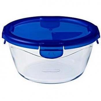 Pyrex Easy Wash Round Container with Lid Medium 1.6 Litre Blue