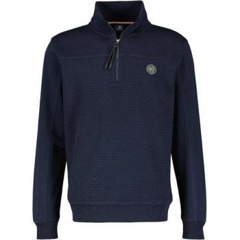 LERROS Langarm‑Sweatshirt für Herren – dezentes Nadel‑Steppmuster, Blau (Classic Navy), Größe M