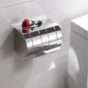 Borne murale double support en acier inoxydable pour serviettes et papier toilette