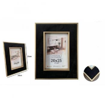 Cornice per Immagini 20x25 cm – Design Nero e Bordo Dorato