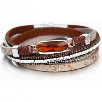 Amorcome Women's Bohemian Crystal Charm Bracelet