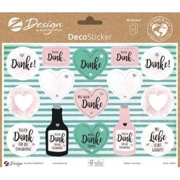 5 x Z-Design Deko Sticker -Danke