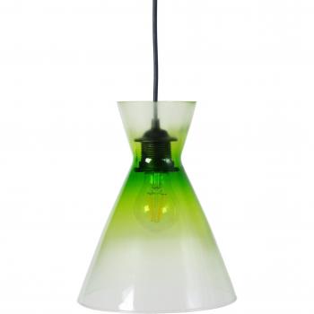 Luminaire TOSEL conique en verre noir D 20 x H 85 cm