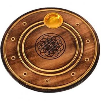 Round Flower of Life Incense Holder
