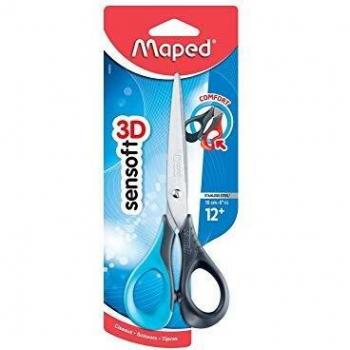 Tijeras Sensoft de 16CM Asimétricas con Agarre Ergonómico y Anillas Flexibles Maped Colores Surtidos