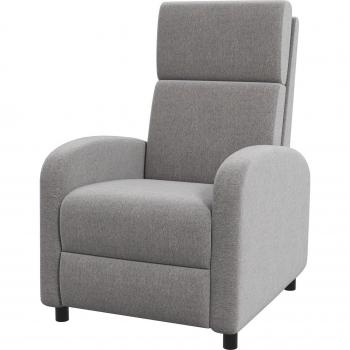 Sofá Reclinable Manual Gris con Reposapiés