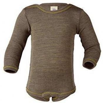 Engel Baby-Body, langarm aus Wolle/Seide