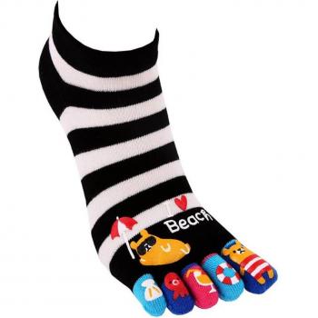 Calcetines Veridical Femeninos 5 Dedos, Algodón Estampado Silicona