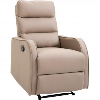 Sillón Relax Homcom Reclinación Manual hasta 160° con Reposapiés Retráctil 65x89x100cm