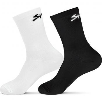 SPIUK Anatomic | 2 Pares De Calcetines De Ciclismo Caña Media Summer Blanco-Negro