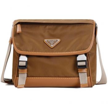 Prada Men's Re-Nylon Brown Shoulder Messenger Bag