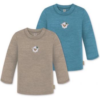 Normani Baby Langarmwickelbody – 2er Set – Merinowolle – Taupo Winterpullover