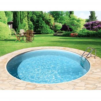 Holiday 1 Rundpool von KONIFERA – 2‑teiliges Set, Höhe 120 cm, sandfarbene Folie