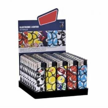 Pack 50 Encendedores Recargables Traesio Trade Shop con Propulsores 3D y Efecto Bola