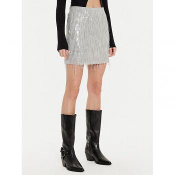 ONLY Sommerrock – Mini‑Rock in silberner Mesh‑Paillettenoptik
