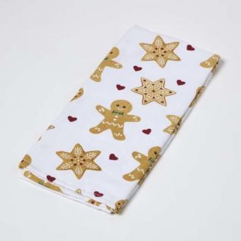Durable Gingerbread Man Christmas Tea Towel – Brown
