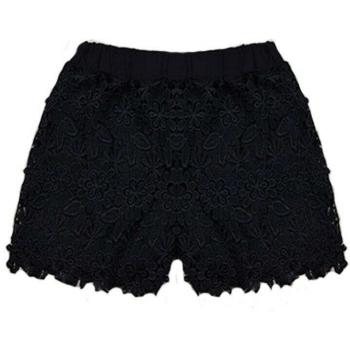 Shorts mini en jean déchirés pour femmes avec dentelle