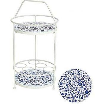 Mosaic Blue‑White Wine Rack, 76 cm – Kaemingk Edition